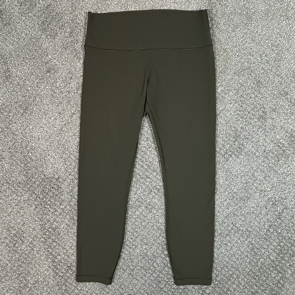 Lululemon Wunder Under High Rise Tight 25" Luon Women's 12 Dark Olive Green